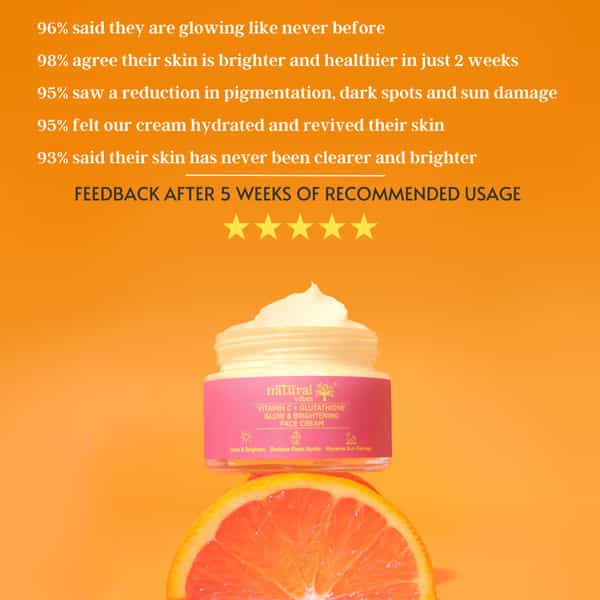 Natural Vibes Vitamin C + Glutathione Glow & Brightening Face Day & Night Cream 50 G