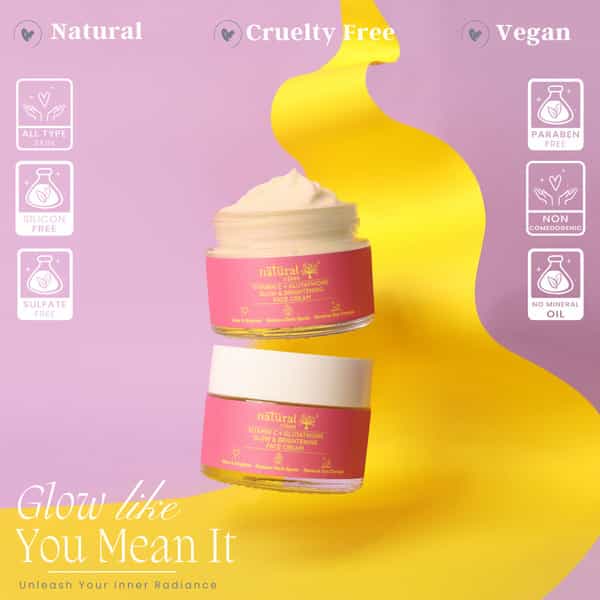 Natural Vibes Vitamin C + Glutathione Glow & Brightening Face Day & Night Cream 50 G