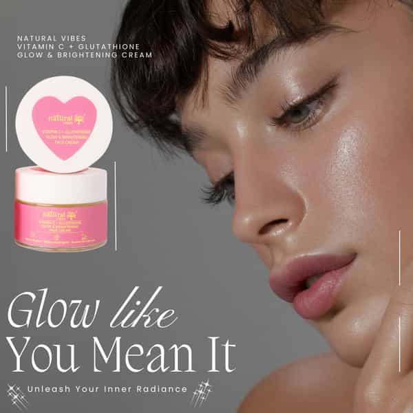 Natural Vibes Vitamin C + Glutathione Glow & Brightening Face Day & Night Cream 50 G