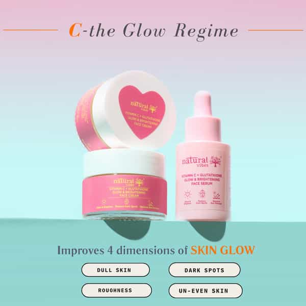Natural Vibes Vitamin C + Glutathione Glow & Brightening Face Day & Night Cream 50 G