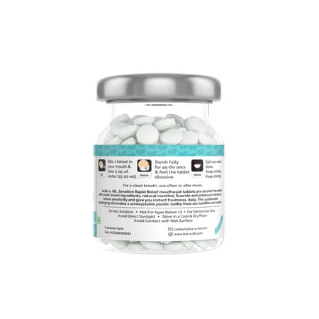 Teeth-A-Bit Sensitive Wild Peppermint Mouthwash Bits | Rapid Sensitivity Relief Tablets (60 Bits)