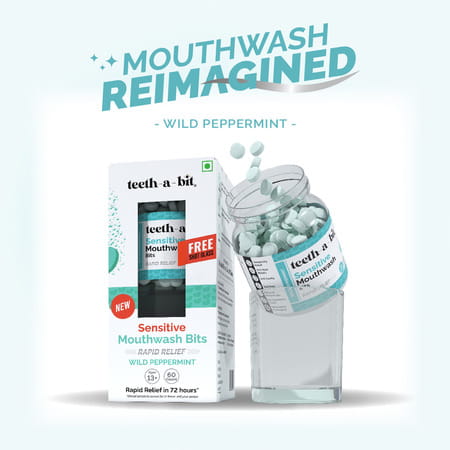 Teeth-A-Bit Sensitive Wild Peppermint Mouthwash Bits | Rapid Sensitivity Relief Tablets (60 Bits)