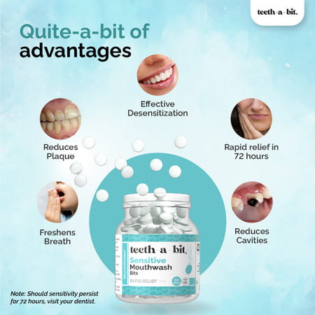 Teeth-A-Bit Sensitive Wild Peppermint Mouthwash Bits | Rapid Sensitivity Relief Tablets (60 Bits)
