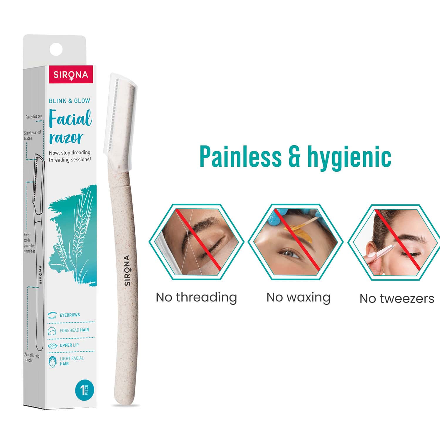 Buy SIRONA FACIAL RAZOR FOR WOMEN 2 RAZORS FACE RAZOR & UPPER LIPS