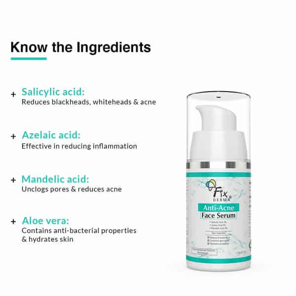 Fixderma Anti Acne Face Serum With Salicylic Acid - 15 G