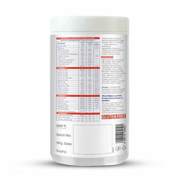 Gritzo Supermilk Growth (13+Y Girls) | 12G Protein Powder (Double Chocolate | 400G)