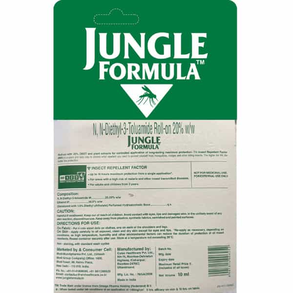 Jungle Formula 2 In 1 Skin & Fabric Roll On 10Ml
