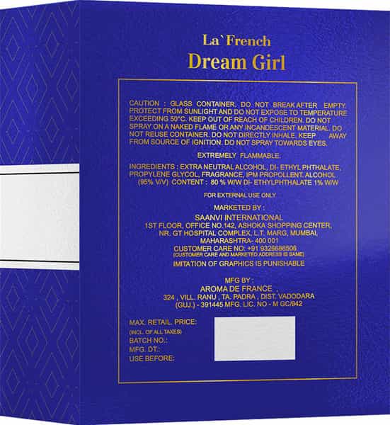 La French Dream Girl Perfume For Women 85Ml
