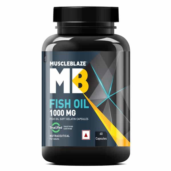 Muscleblaze Omega 3 Fish Oil (60 Capsules) | Trustified Certified For Accuracy & Purity