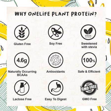 Onelife 100% Plant Protein- Banana Caramel 500gm