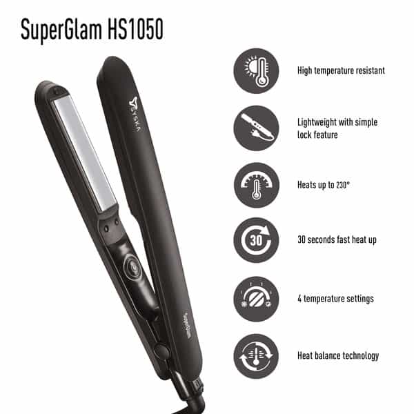 Syska Hs1050 Hair Straightener With Titanium Plates (Black)