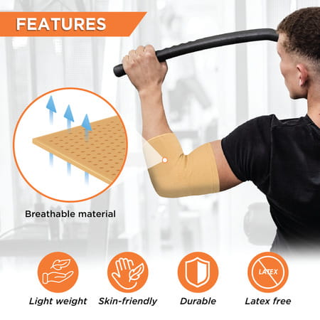 Vissco Elbow Support - Relieves Elbow Joint Pain For Free Movement - Large (Beige)