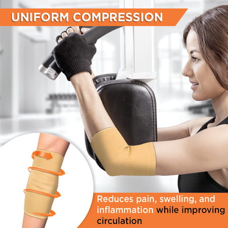 Vissco Elbow Support - Relieves Elbow Joint Pain For Free Movement - Large (Beige)