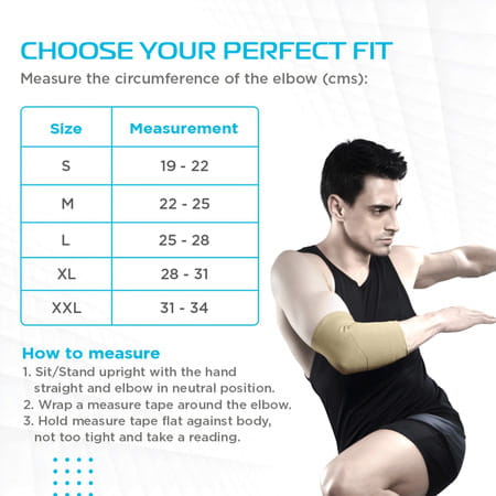 Vissco Elbow Support - Relieves Elbow Joint Pain For Free Movement - Large (Beige)