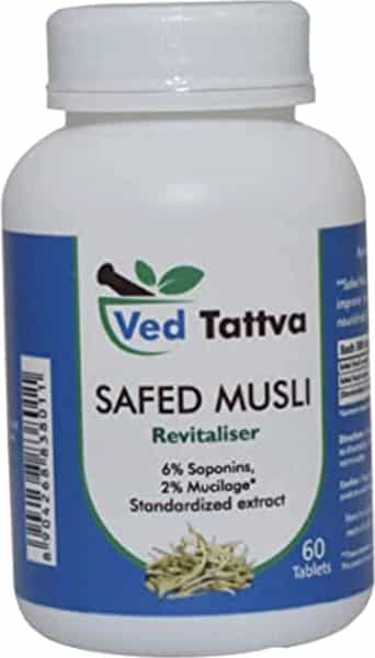 Ved Tattva Musli Tablets Safed Musli 60 Tablets/Natural & Pure Musali Powder (Pack Of 5)
