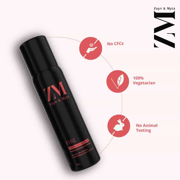 Zm Zayn & Myza Fire No Alcohol Body Spray For Men 120 Ml