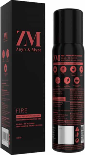 Zm Zayn & Myza Fire No Alcohol Body Spray For Men 120 Ml
