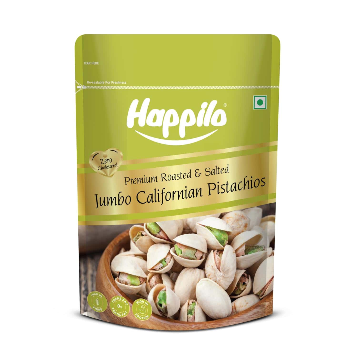 Happilo Premium Californian Roasted & Salted Pistachios 500 Gms Delicious Healthy Snack