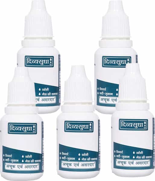 Divyasudha Drops (15Ml) |100% Yurvedic (Cough Cold Headache Migraine Stomach Pain Indigestion)(Po5)