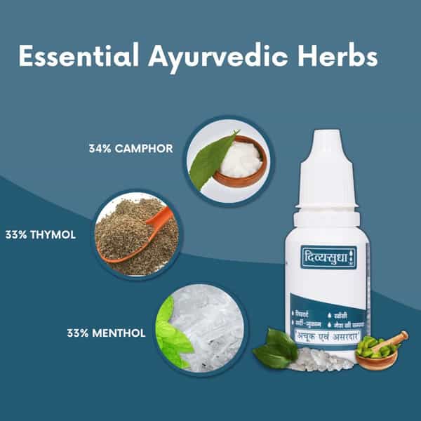 Divyasudha Drops (15Ml) |100% Yurvedic (Cough Cold Headache Migraine Stomach Pain Indigestion)(Po5)