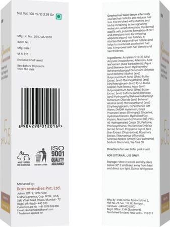 Groviva Hair Gain Serum 100 Ml (Pack Of 4)