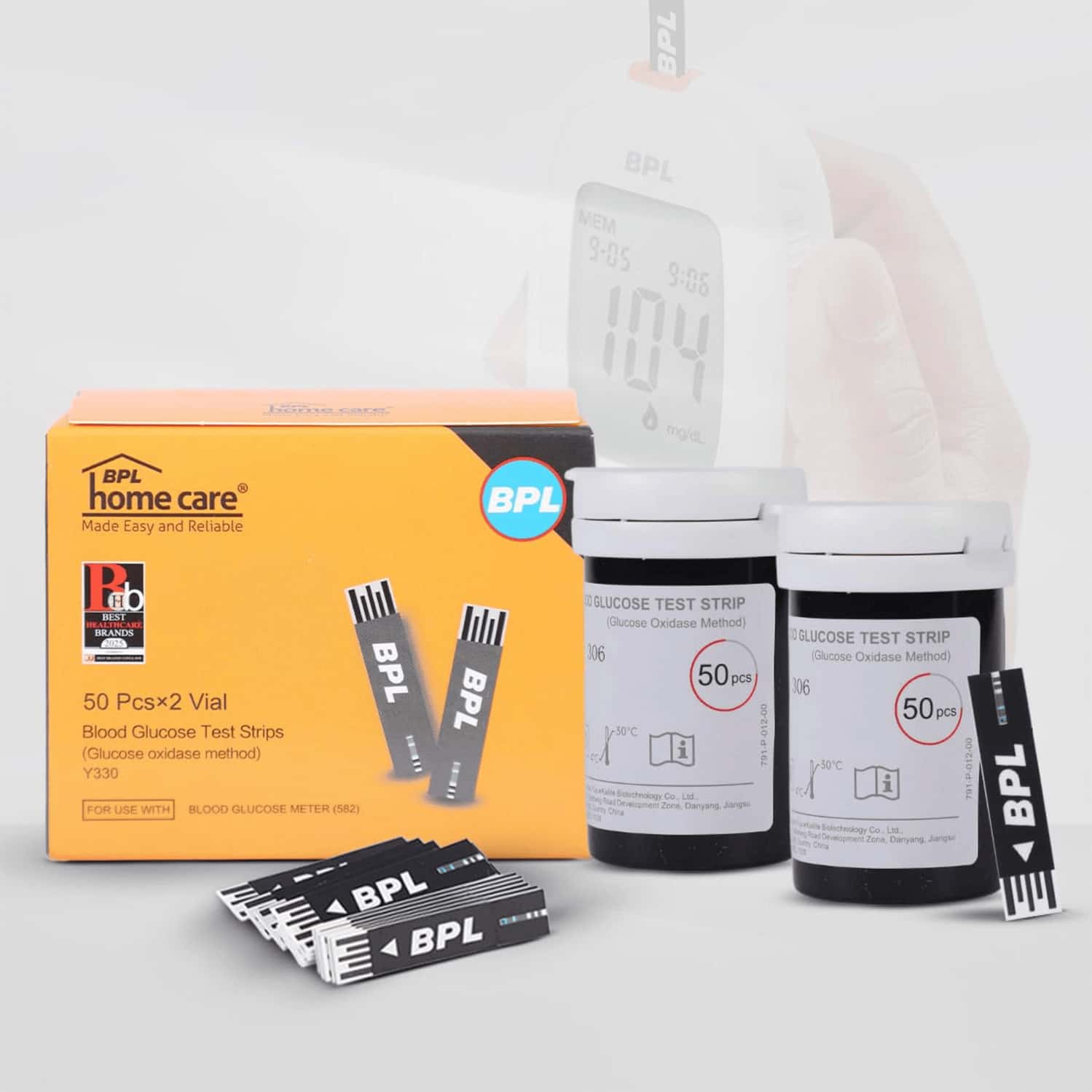 Bpl Medical Technologies Blood Gluco Test Strips | Bottle Of 100 (50x2) Test Strips - Black