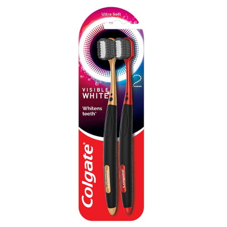 Colgate Visible White O2 Manual Toothbrush - 2 Pcs | Helps Prevent Bad Breath | Cavities