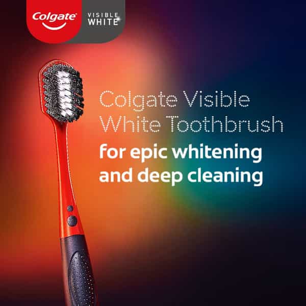 Colgate Visible White O2 Manual Toothbrush - 2 Pcs | Helps Prevent Bad Breath | Cavities