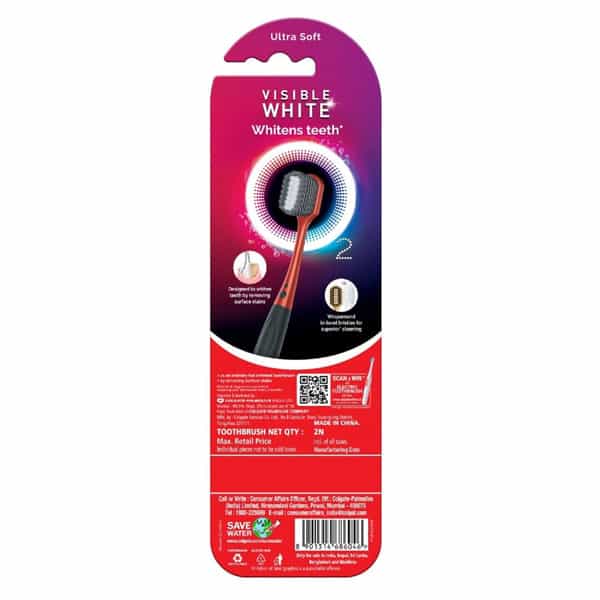 Colgate Visible White O2 Manual Toothbrush - 2 Pcs | Helps Prevent Bad Breath | Cavities