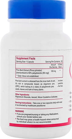 Healthvit Pine Bark Extract 100 Mg - 60 Capsules