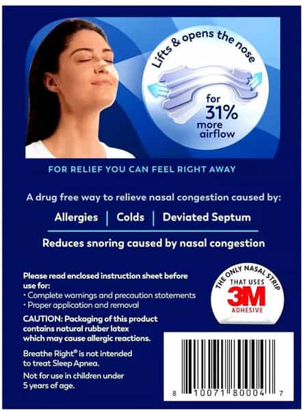 Breathe Right Nasal Strips | Small/Medium | Original Tan 30 Strips