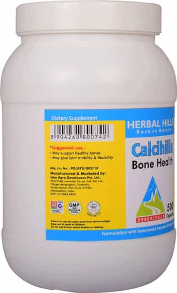 Herbal Hills Calcihills 500 Capsules (Pack Of 4) - Bone Health Supplement With Calcium