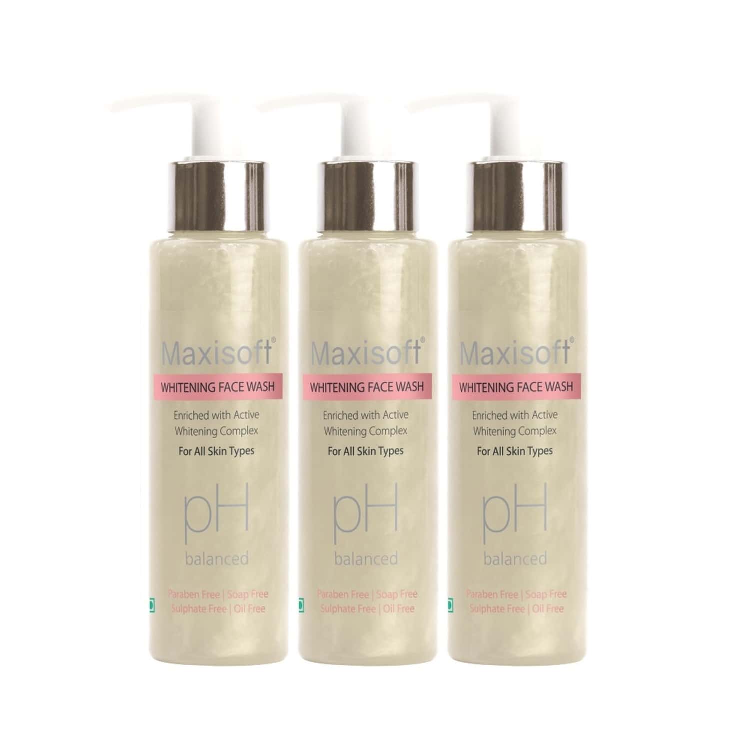 Maxisoft Whitening Face Wash 100 Ml | Bearberry & Green Tea | Paraben Free (Pack Of 3)