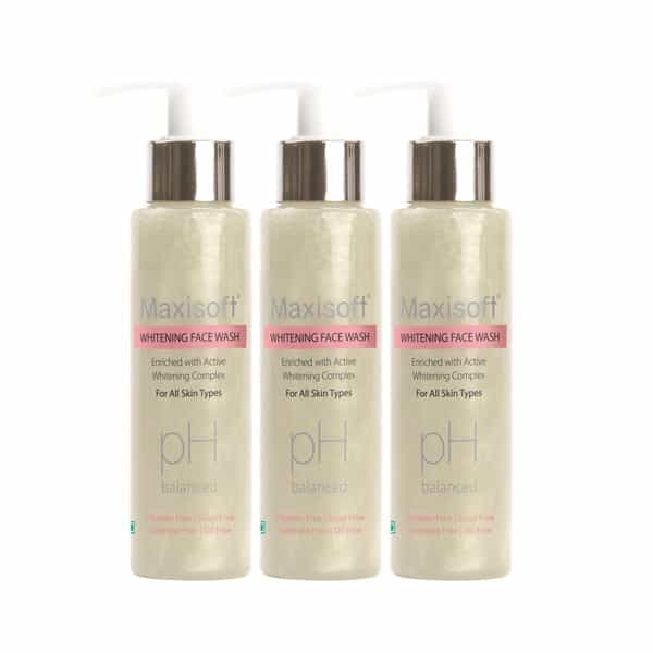 Maxisoft Whitening Face Wash 100 Ml | Bearberry & Green Tea | Paraben Free (Pack Of 3)