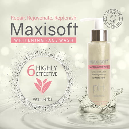 Maxisoft Whitening Face Wash 100 Ml | Bearberry & Green Tea | Paraben Free (Pack Of 3)