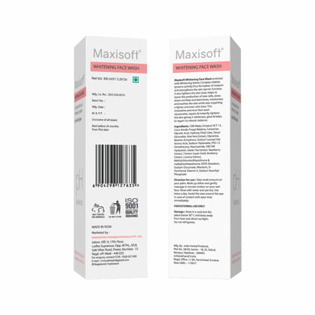 Maxisoft Whitening Face Wash 100 Ml | Bearberry & Green Tea | Paraben Free (Pack Of 3)