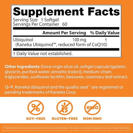 Doctor's Best Ubiquinol 100 Mg Softgels | 60 Count