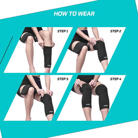 Beatxp Black Color 2 Way Knee Support For Men & Women (Pack Of 2) (L)