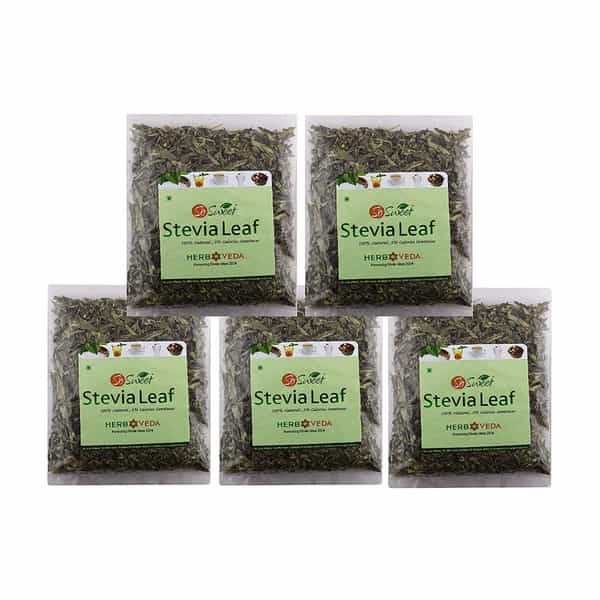 So Sweet Stevia 25 Gms Stevia Leaves 100% Natural Sweetener - Sugarfree (Pack Of 5)