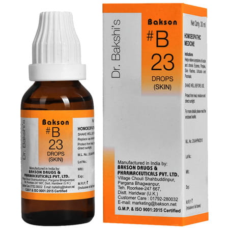 Dr Bakshi'S Bakson Homoeopathy B23 Skin Drops 30 Ml