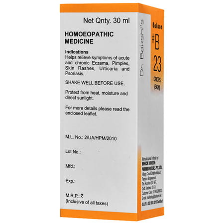 Dr Bakshi'S Bakson Homoeopathy B23 Skin Drops 30 Ml