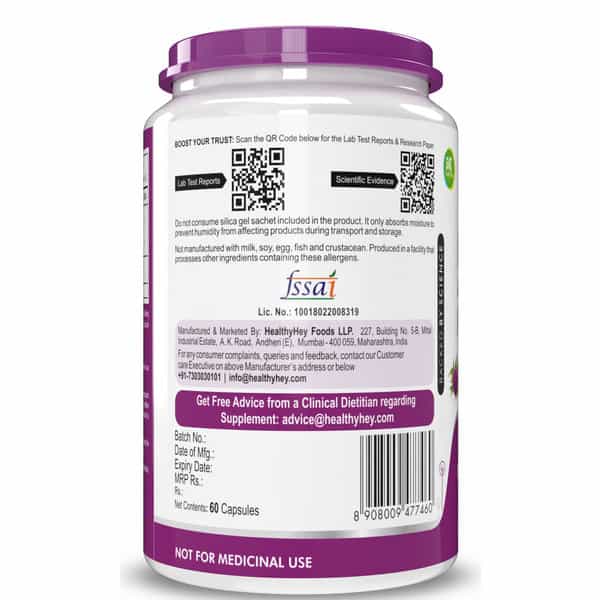 Healthyhey Nutrition Berberis Berberine 95% With Milk Thistle -60 Veg. Capsules