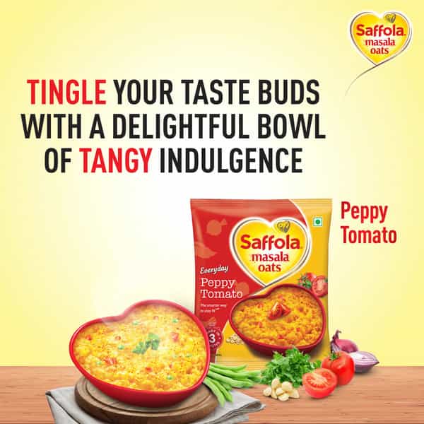 Saffola Masala Oats Tasty Evening Snack Peppy Tomato 500G