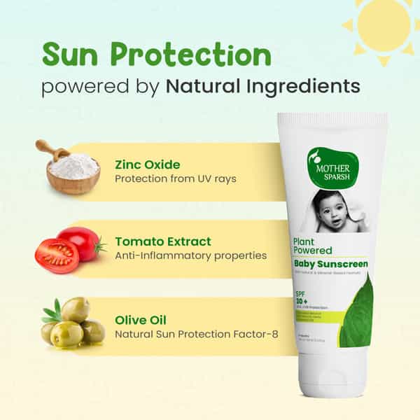 Mother Sparsh Natural Baby Sunscreen Lotion Spf 30+ Uva/Uvb Protection 100Ml