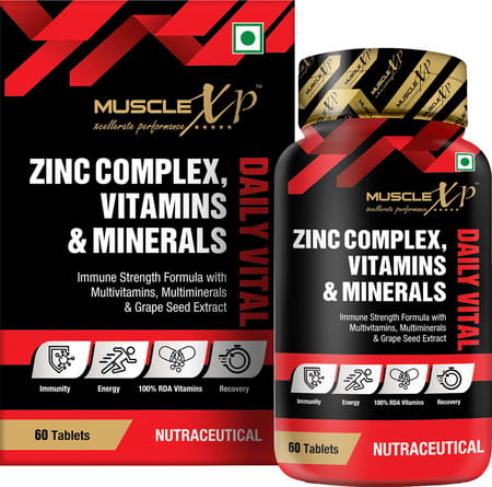 Musclexp Zinc Complex Vitamins & Minerals Daily Vital 60 Tablets (Pack Of 2)