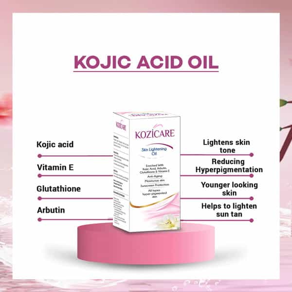Kozicare Kojic Acid Skin Lightening/Brightening Combo Pack (Soap + Serum + Cream + Fairness Oil)