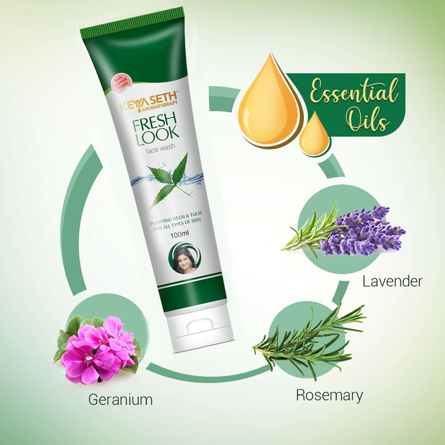 Buy KEYA SETH AROMATHERAPY FRESH LOOK FACE WASH NEEM & TULSI100ML
