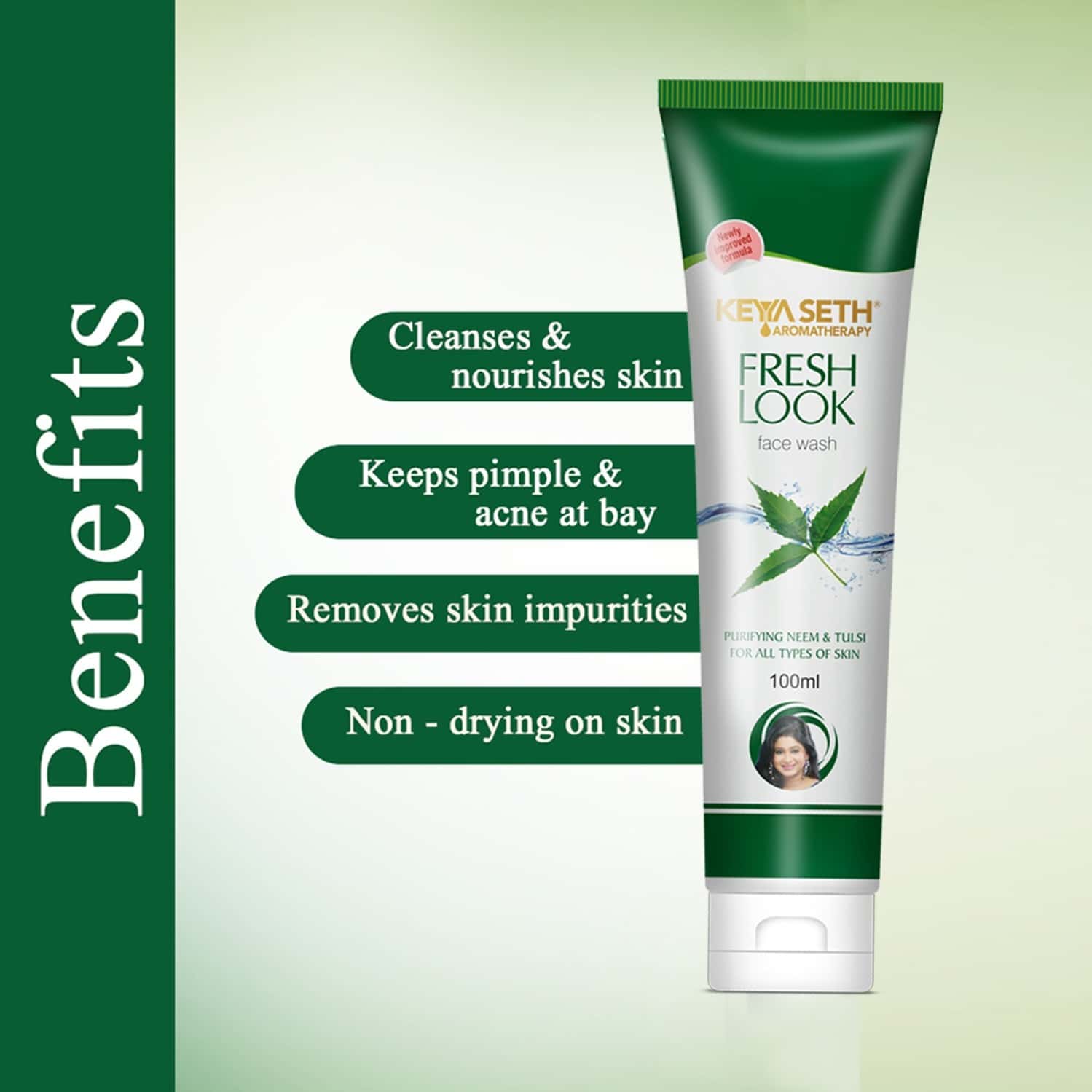 Buy KEYA SETH AROMATHERAPY FRESH LOOK FACE WASH NEEM & TULSI100ML