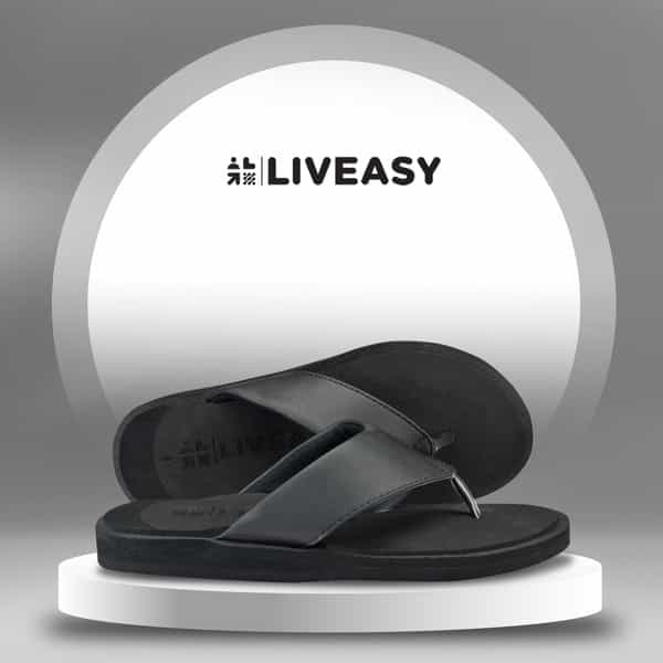 Liveasy Essentials Men's Diabetic & Orthopedic Slippers - Black - Size Uk 10 / Us 11