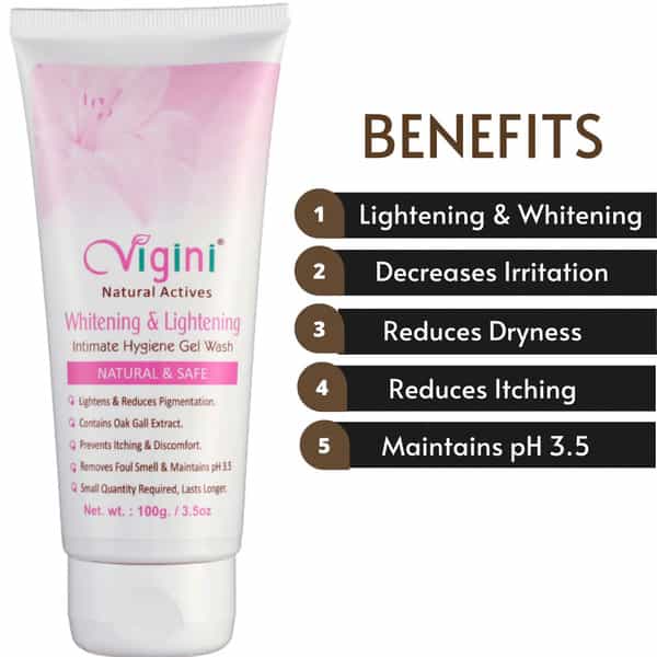 Vigini Vaginal V Whitening Feminine Hygiene Lubricant Vagina Hygiene Gel + Intimate Wash 200Ml
